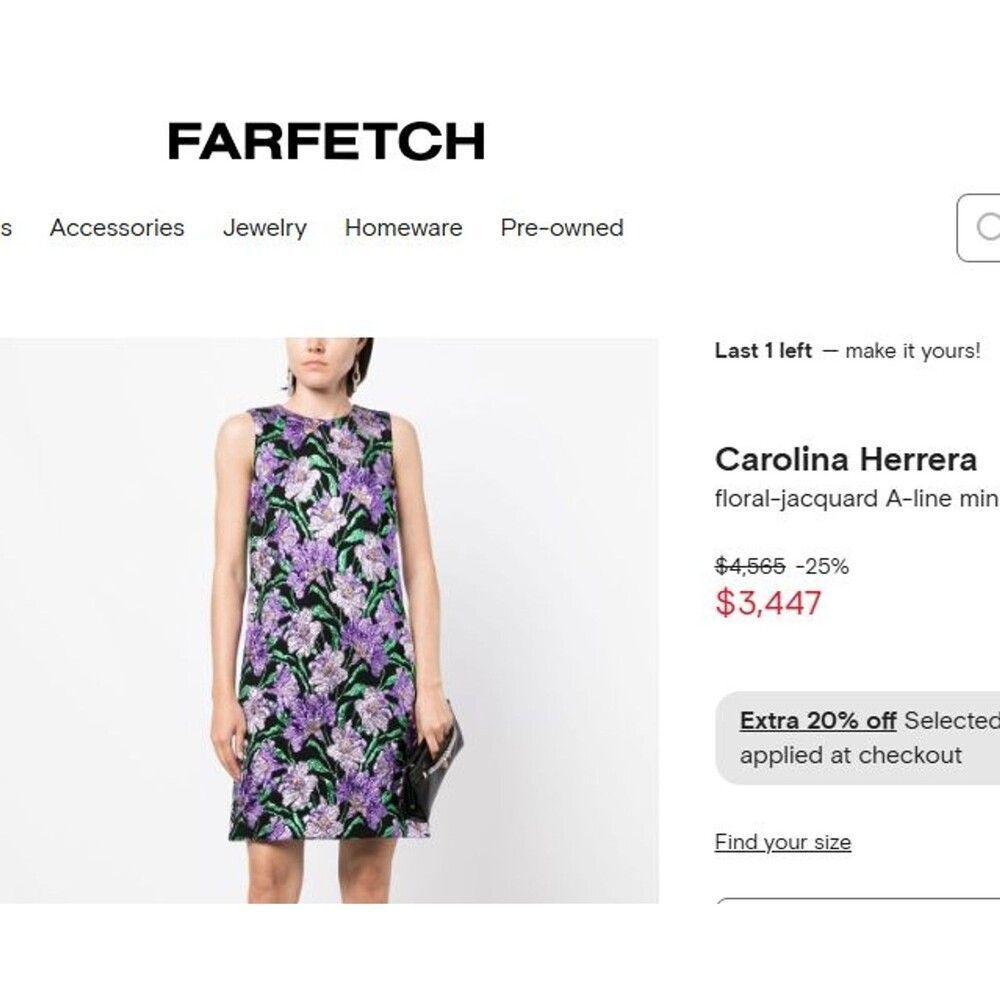 NWT.$4.5k Carolina Herrera Metallic Floral Brocade Shift Dress Sz 2 - Picture 7 of 16